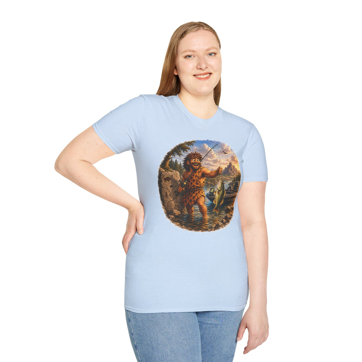 Caveman Goes Fishing T-Shirt
