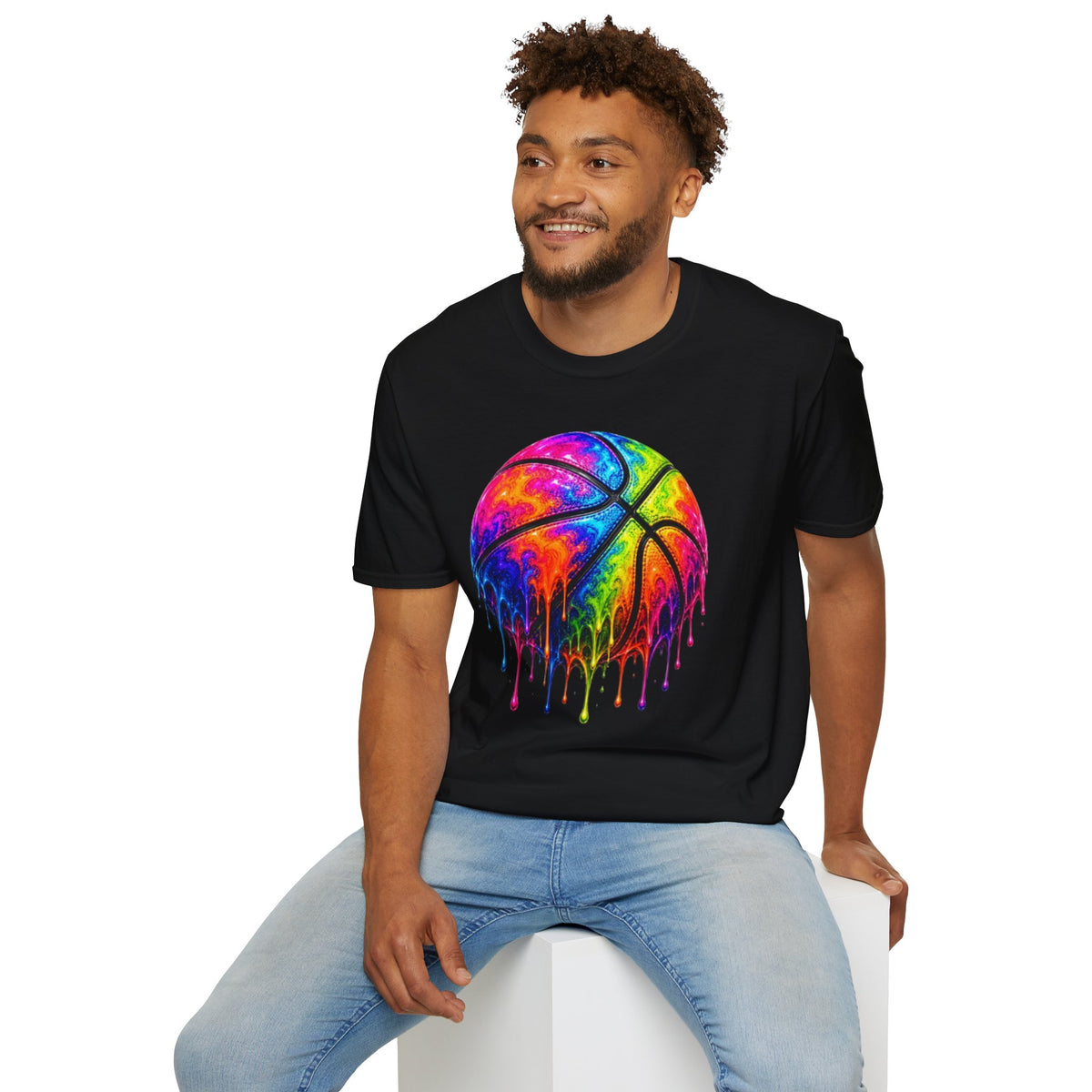 Rainbow Drip Basketball T-Shirt