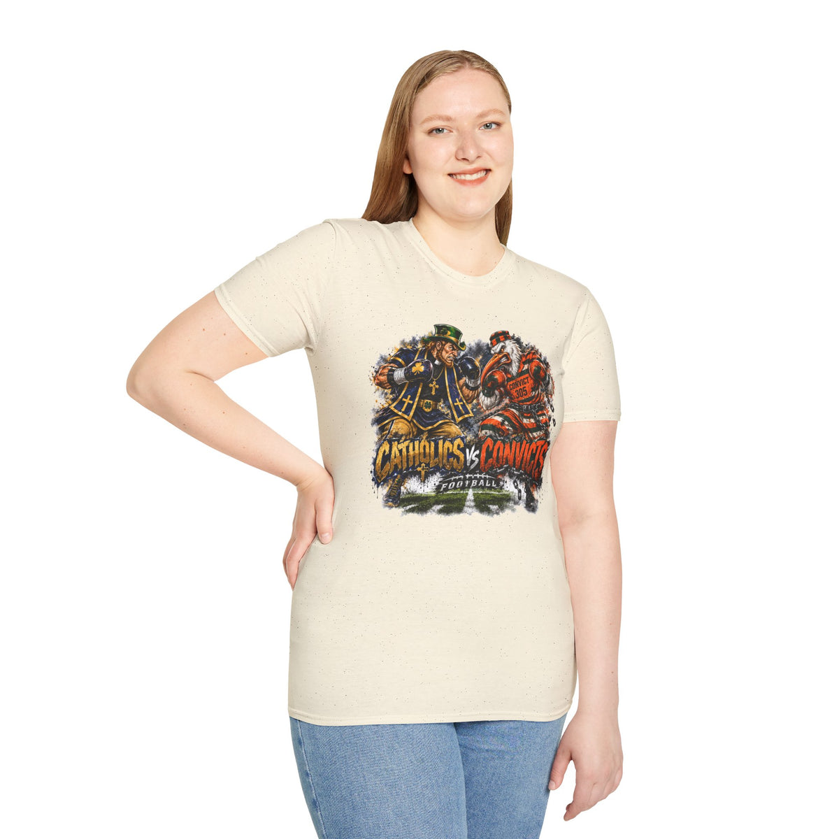 Catholics vs Convicts Rivalry Football T-Shirt