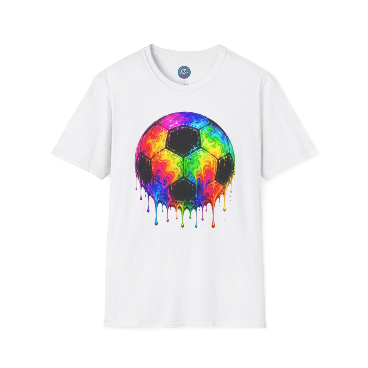 Rainbow Drip Soccer Ball T-Shirt