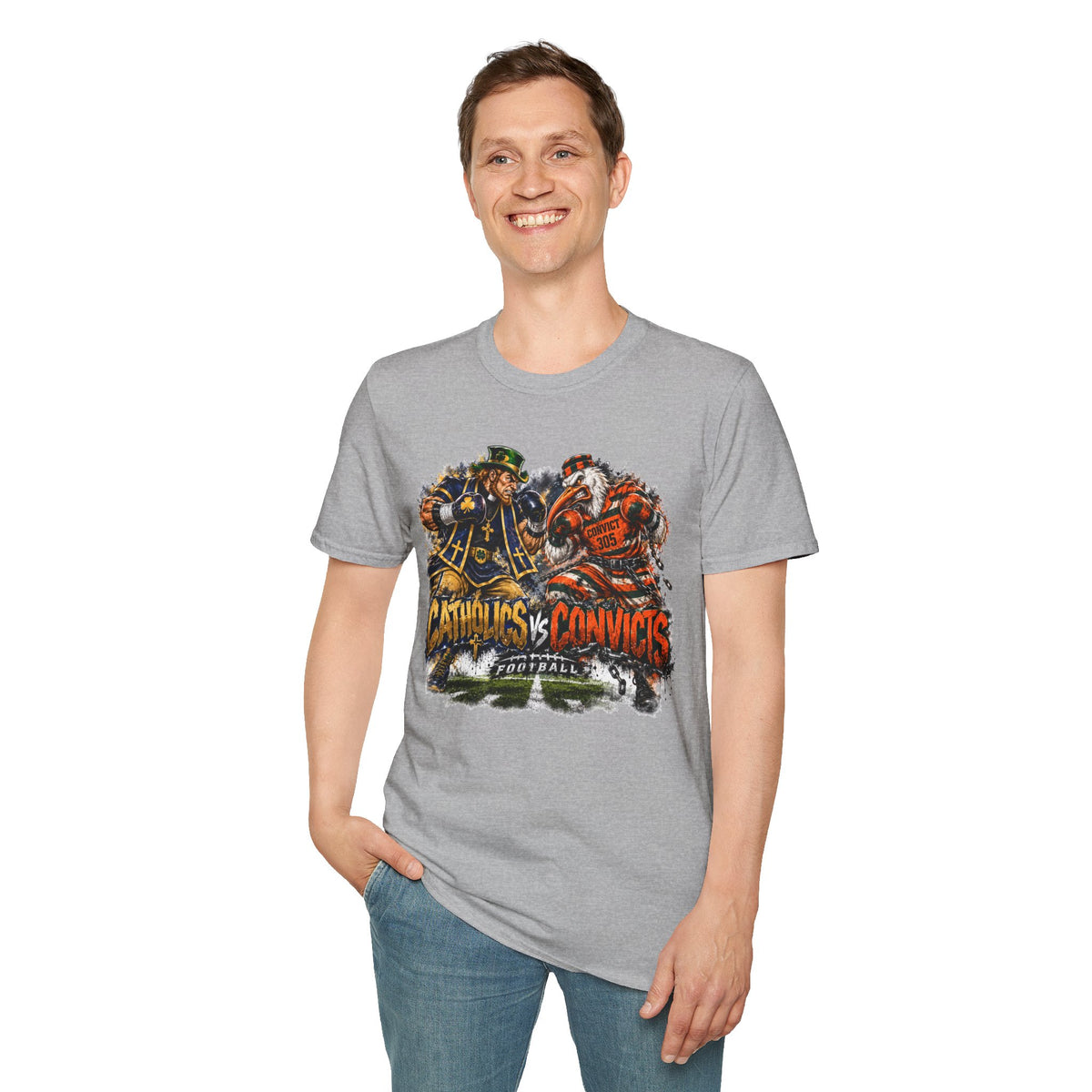 Catholics vs Convicts Rivalry Football T-Shirt