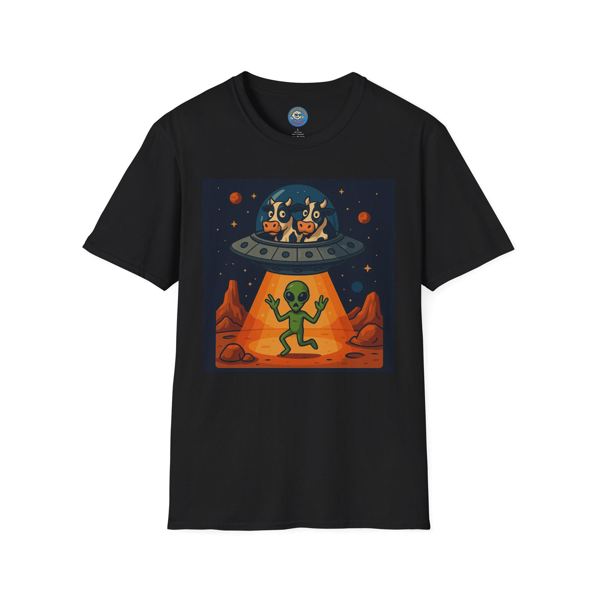 Udderly Suspicious: Alien Cow Abduction Funny UFO T-Shirt