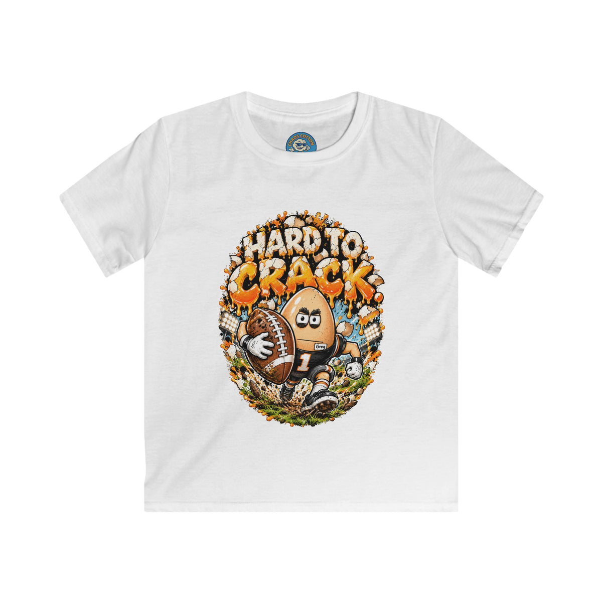 Greg the Egg "Hard to Crack" Football Kids T-Shirt