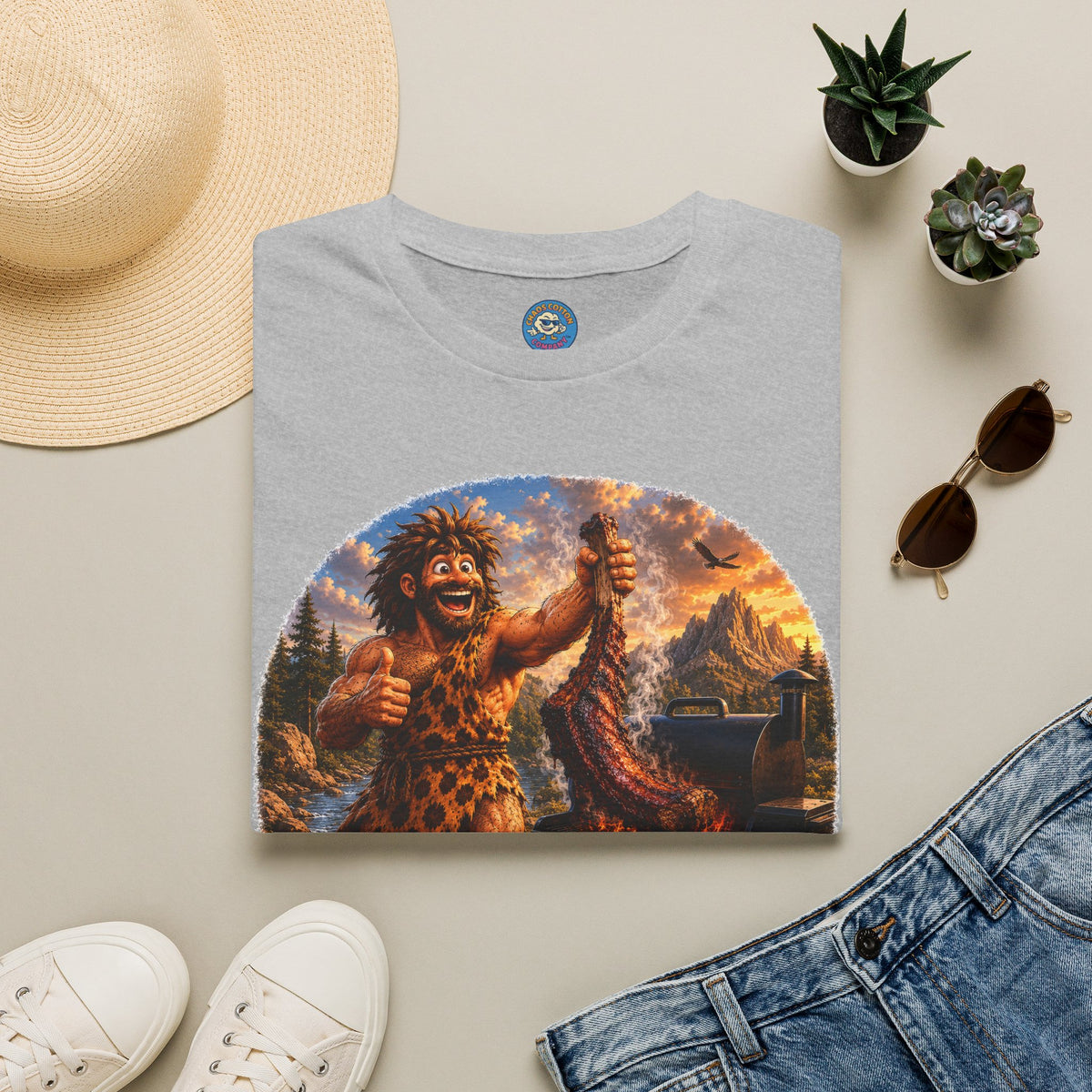 Caveman Grilling T-Shirt