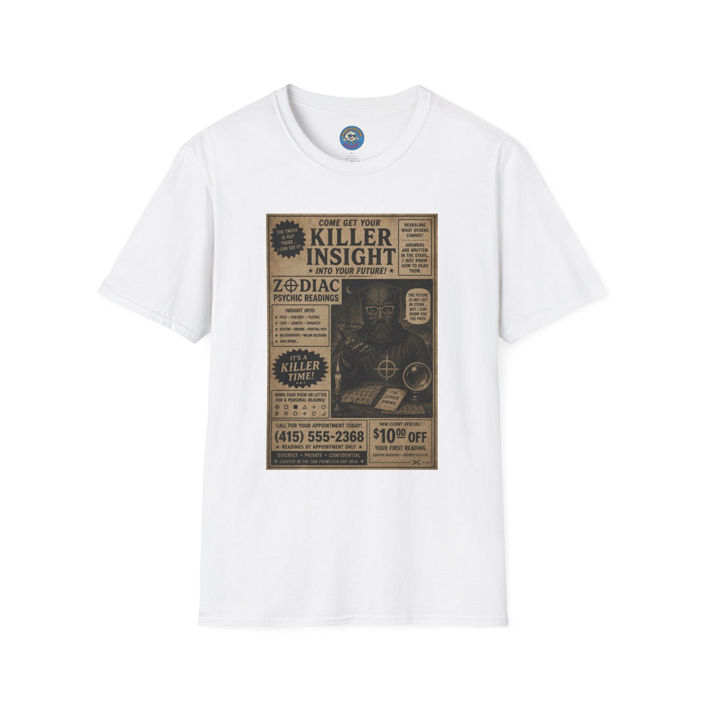 Killer Insight Vintage Newspaper Ad T-Shirt | Zodiac Psychic Readings