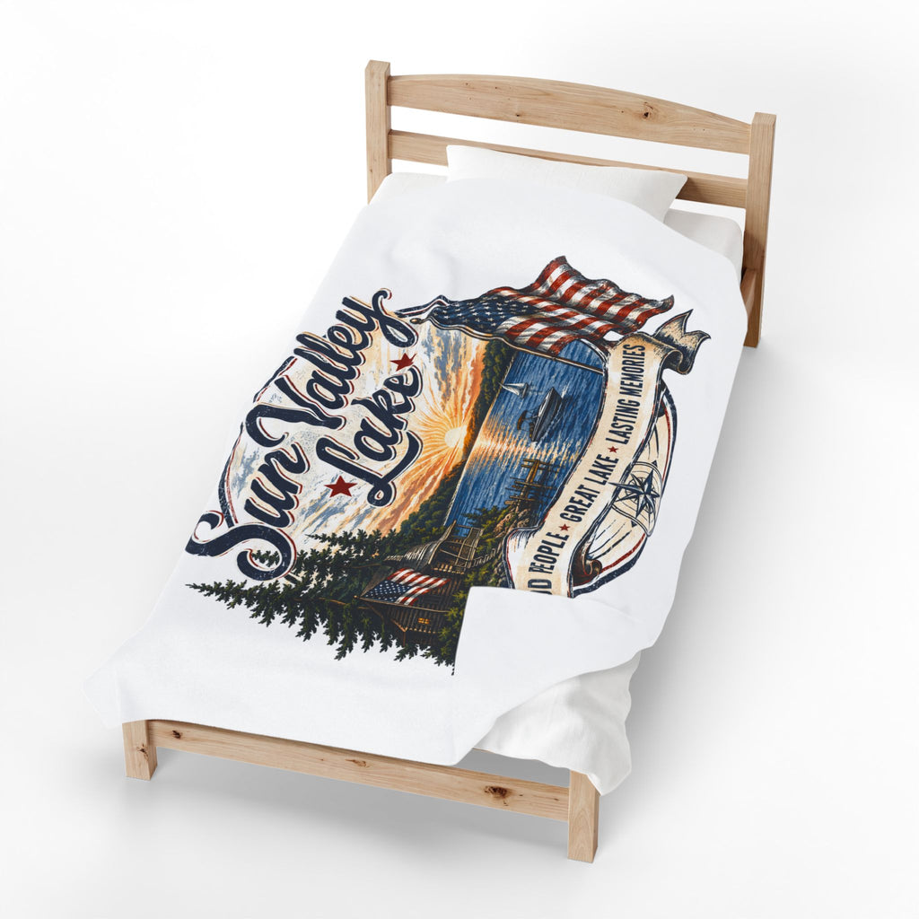 Sun Valley Lake Velveteen Plush Blanket