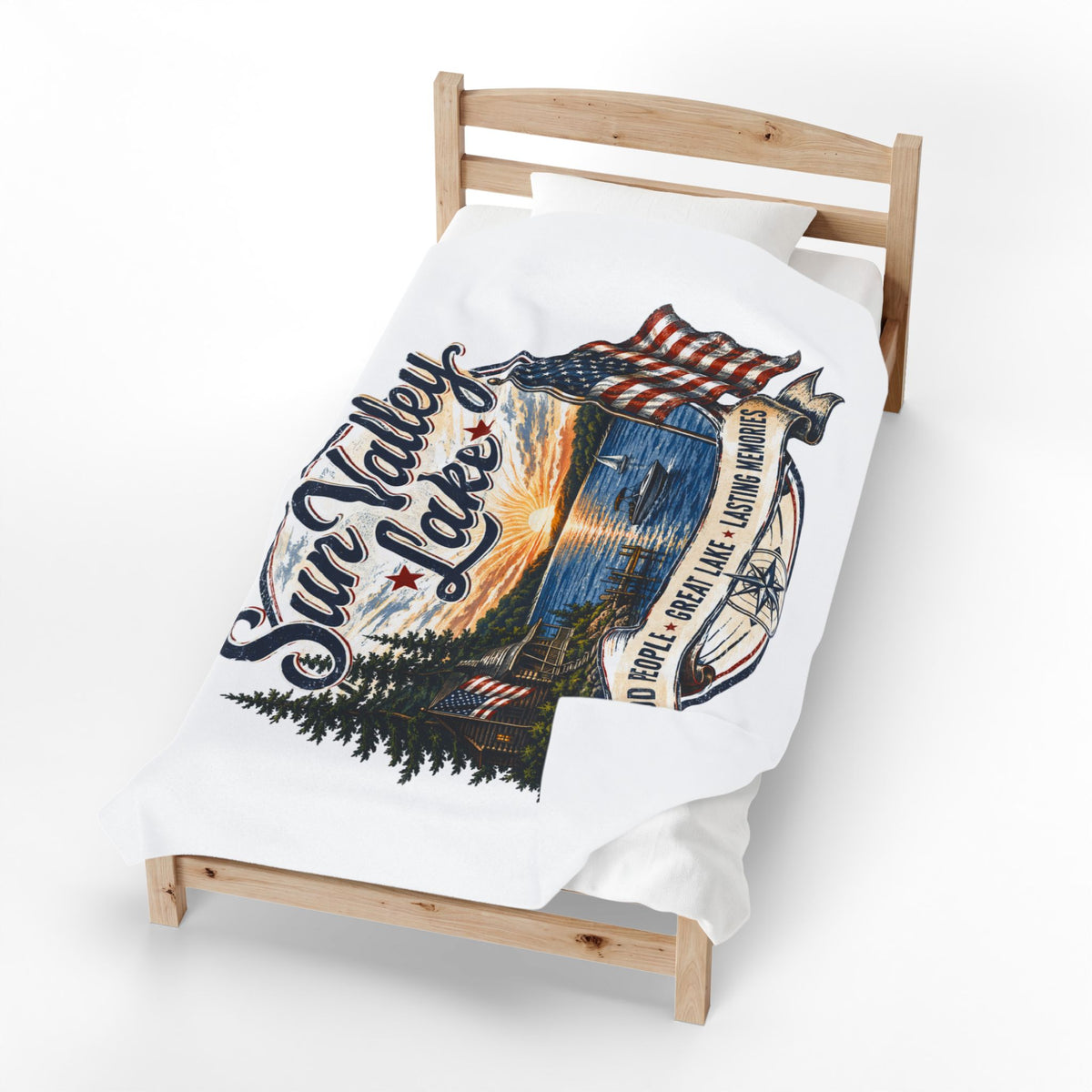 Sun Valley Lake Velveteen Plush Blanket