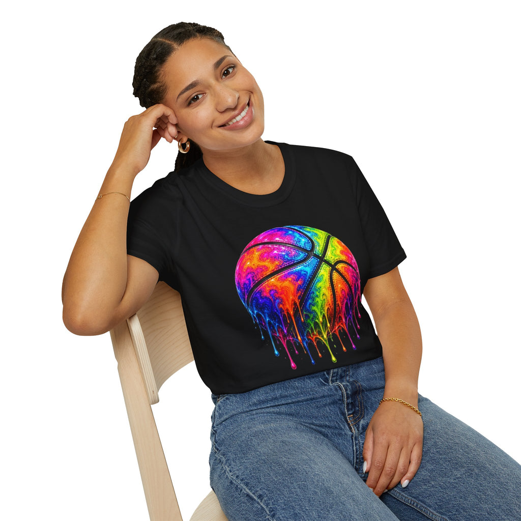 Rainbow Drip Basketball T-Shirt