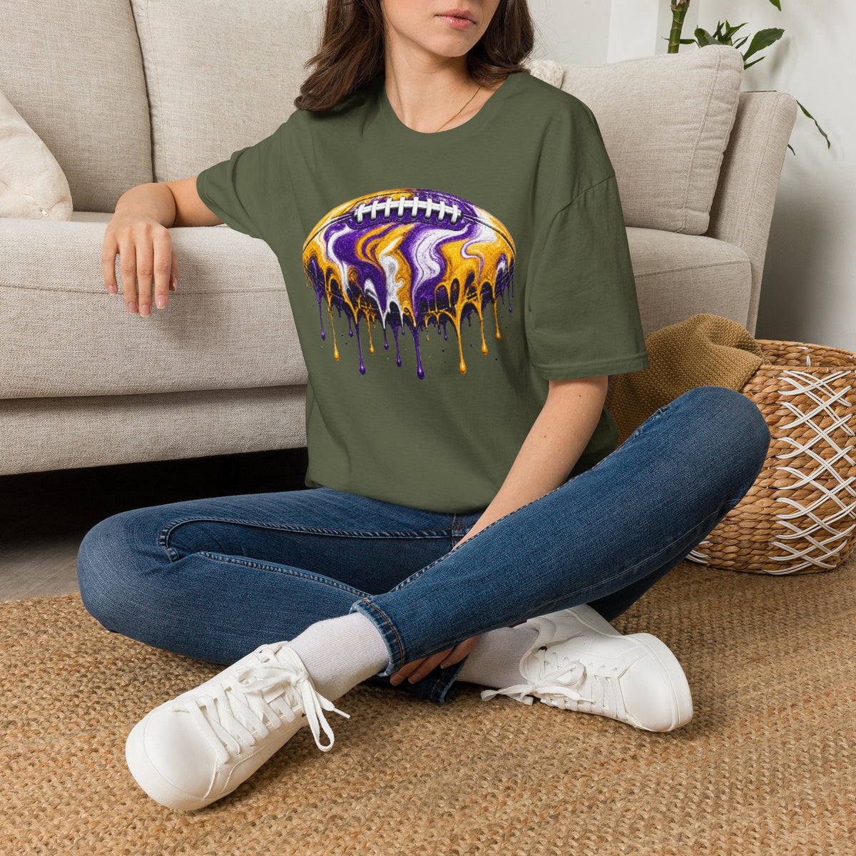 LSU Football Drip T-Shirt