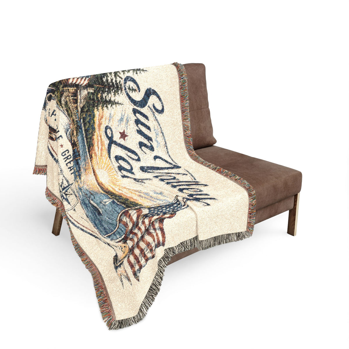 Sun Valley Lake Woven Throw Blanket